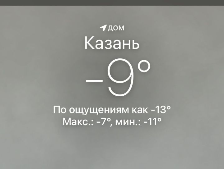 Бүген Татарстанда һава температурасы -12 градуска кадәр төшәчәк